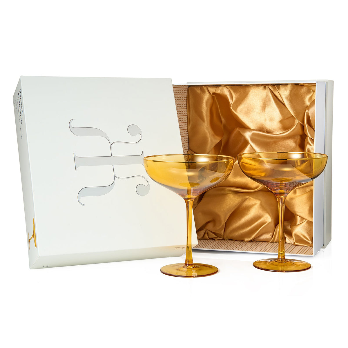 TEEK - Palazzo Champagne Coupe Cocktail Glassware Set | Yellow HOME DECOR TEEK KS