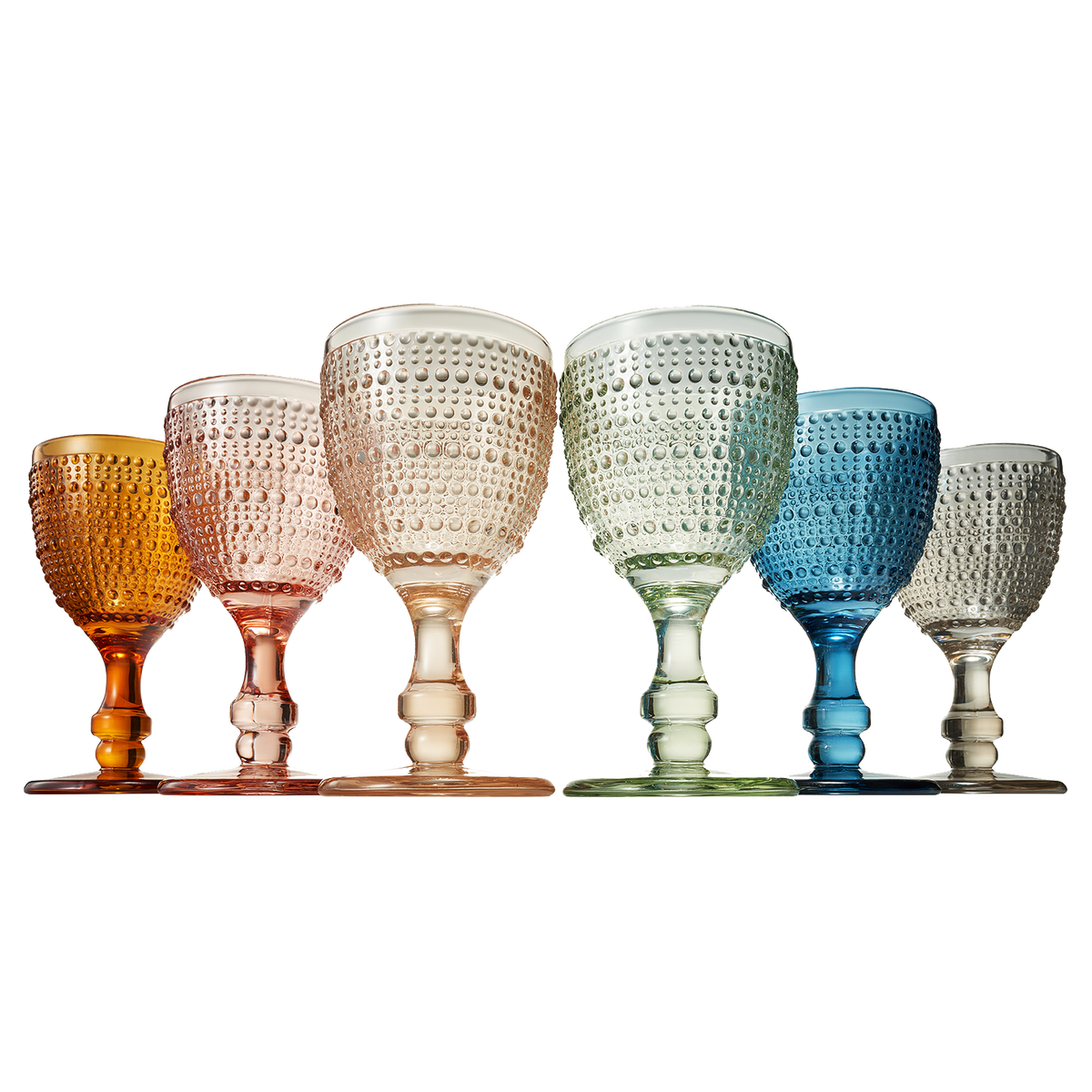 TEEK - Tonal Hobnail Goblet Stemmed Wine Glassware Set HOME DECOR TEEK KS