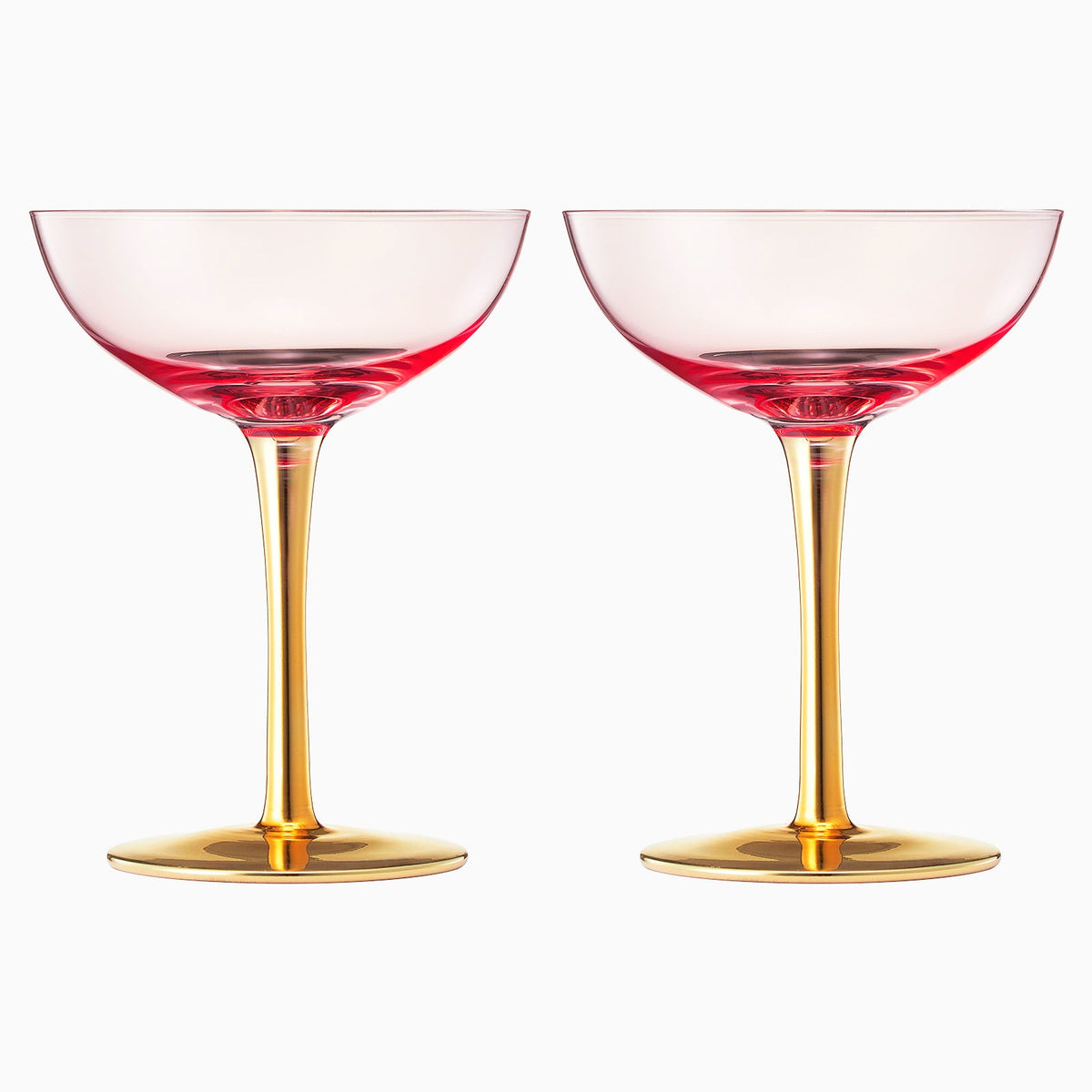 TEEK - Deco Champagne Coupe Cocktail Glassware Set HOME DECOR TEEK KS Pink Coupe Set of 2
