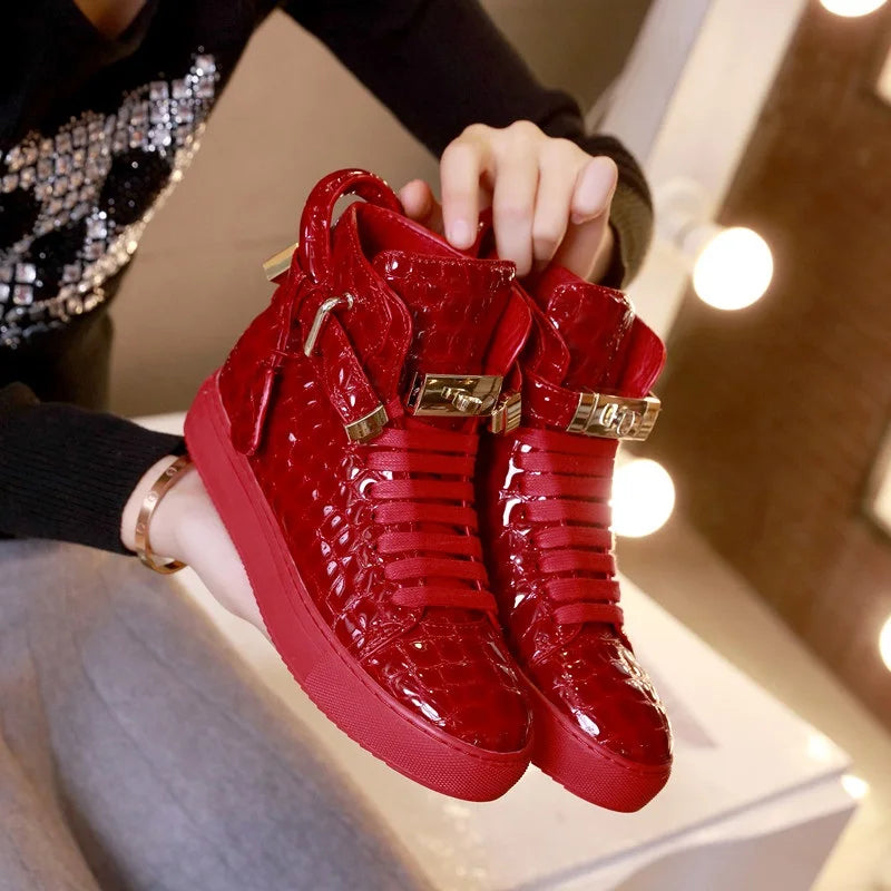 TEEK - Mens Embossed Crocodile High Top Sneakers SHOES theteekdotcom