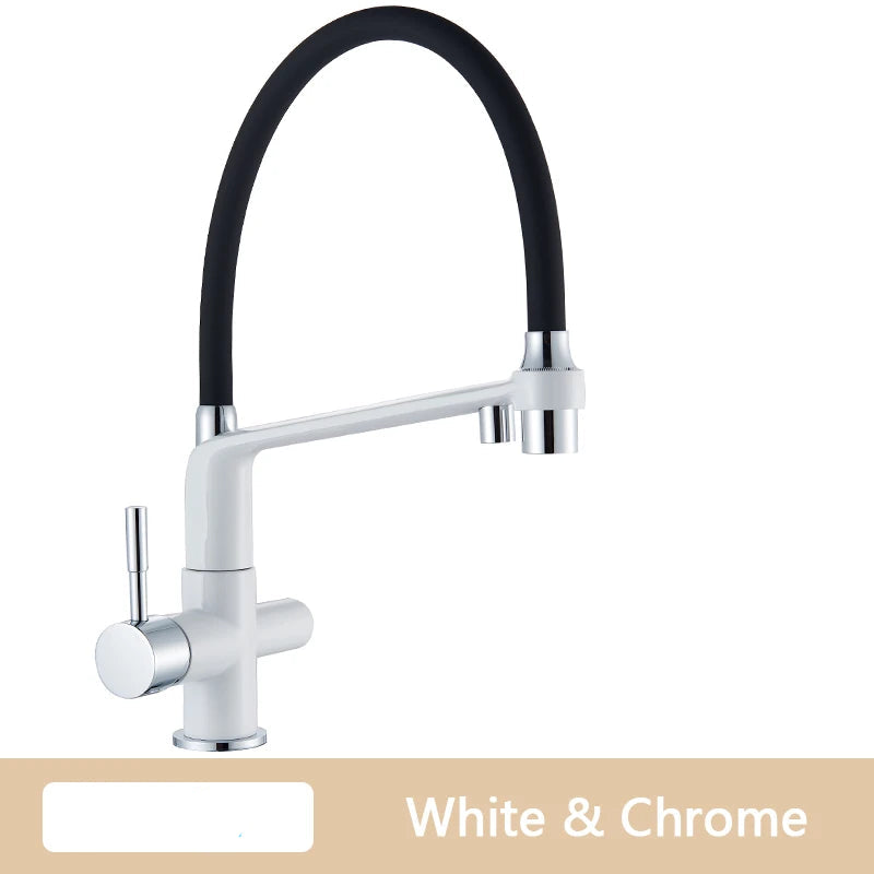TEEK - Pull Down Purification Filter 360 Swivel Kitchen Faucet HOME DECOR theteekdotcom White Chrome