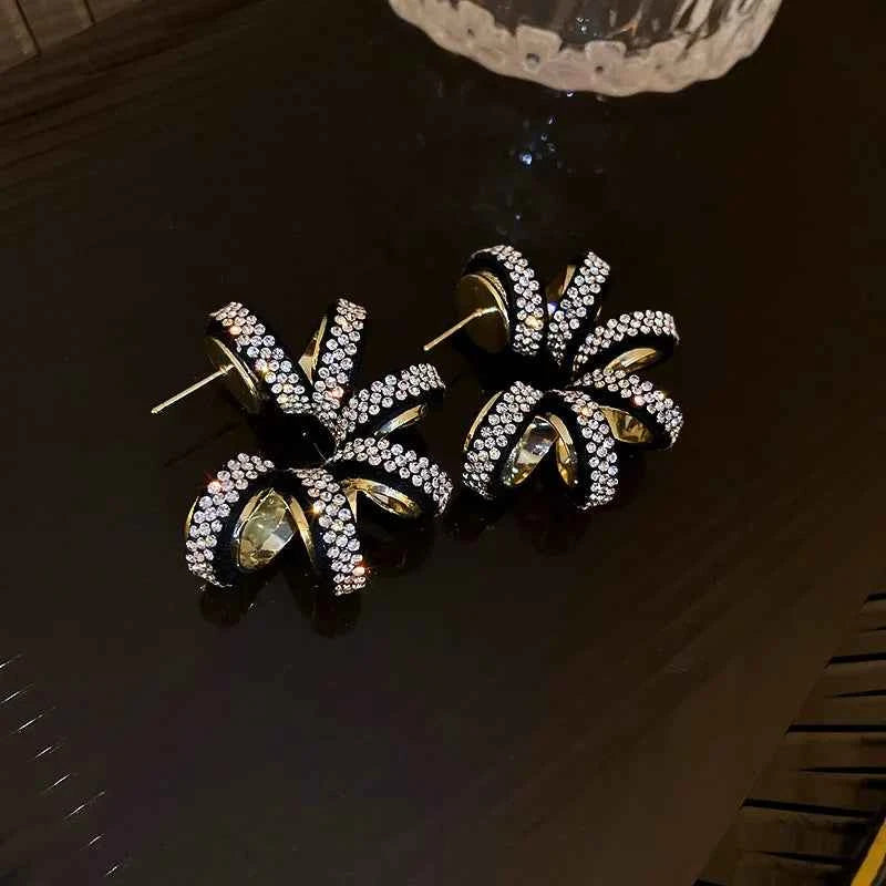 TEEK - Around C Shape Crystal Earrings JEWELRY theteekdotcom