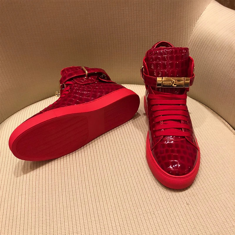 TEEK - Mens Embossed Crocodile High Top Sneakers SHOES theteekdotcom