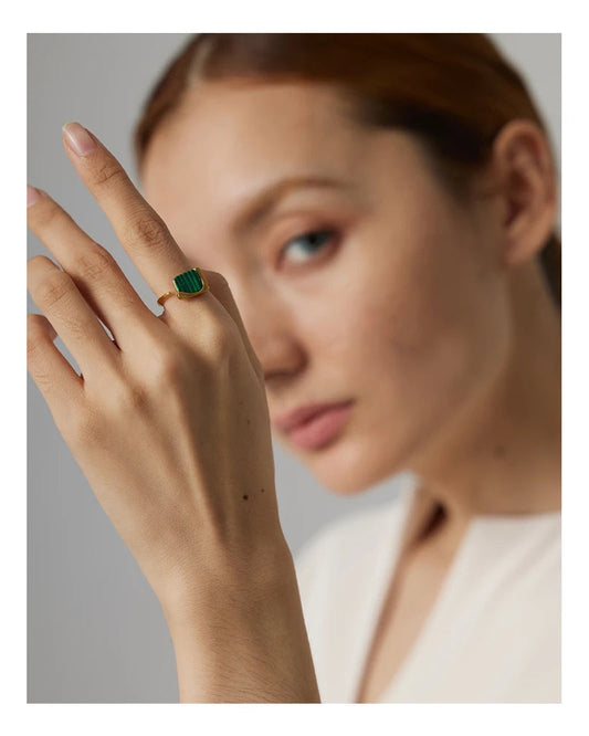 TEEK - Stainless Steel Vintage Natural Stone Ring