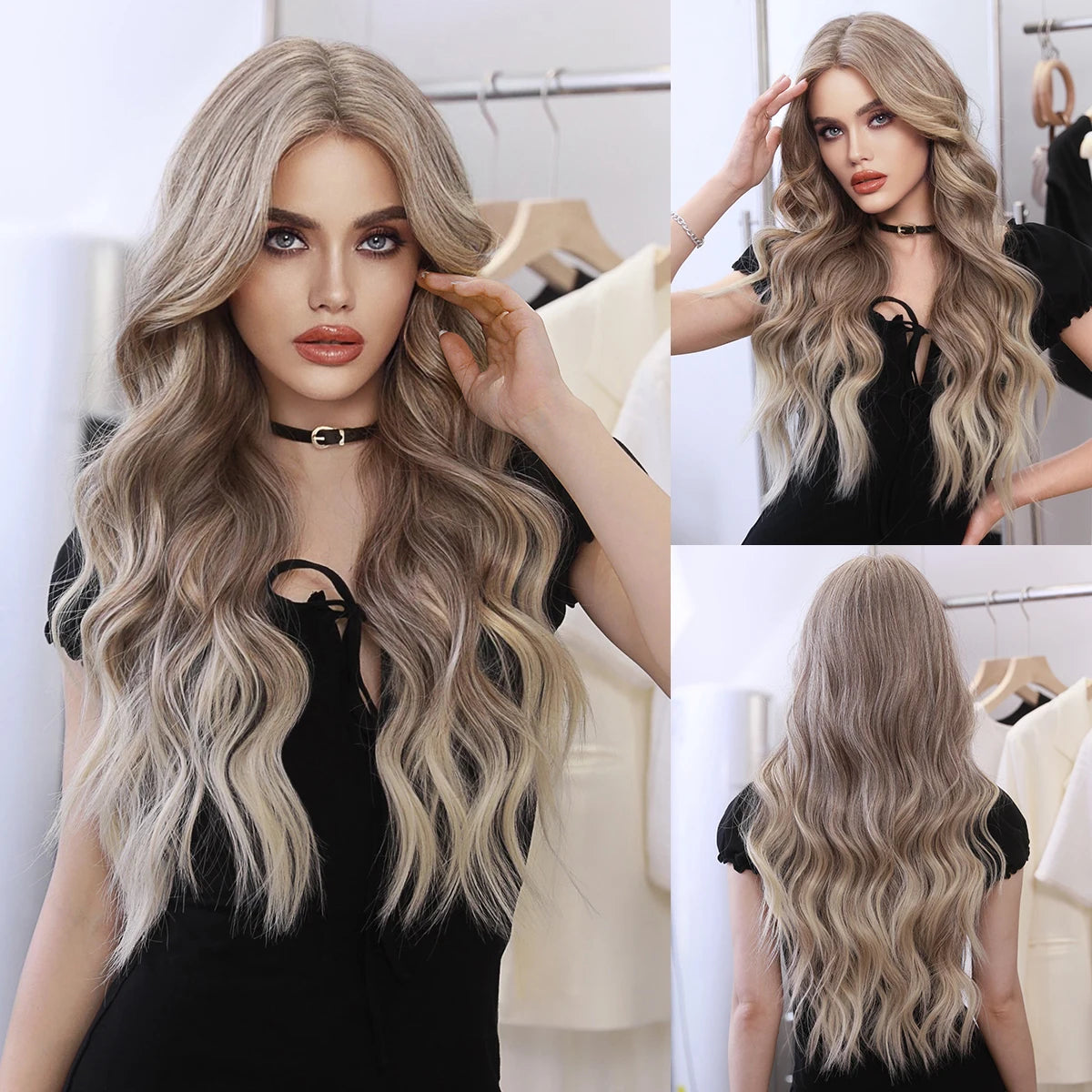 TEEK - Dark Rooted Lace Front Body Wavy Wigs HAIR theteekdotcom SZ5075-1