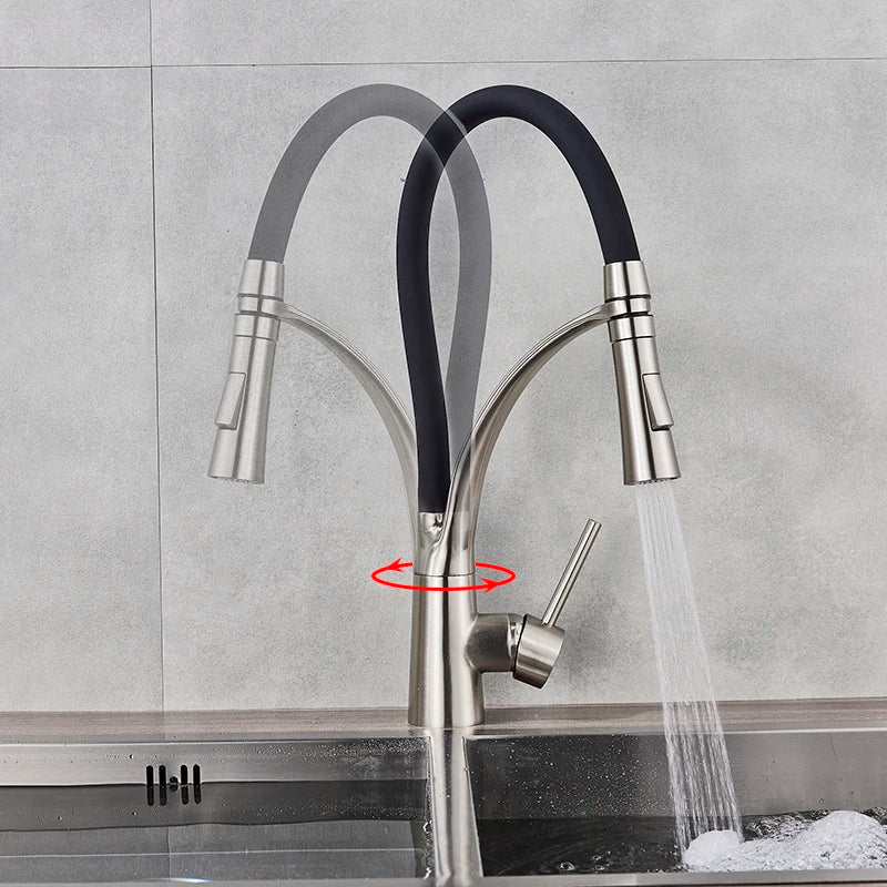 TEEK - LED Swivel Pull Down Kitchen Faucet Sink HOME DECOR theteekdotcom