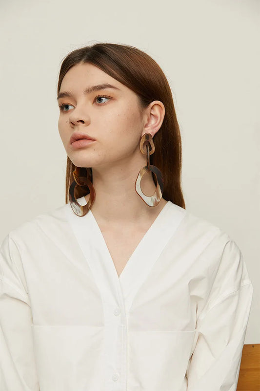 TEEK - Long Circle Drop Earrings JEWELRY theteekdotcom