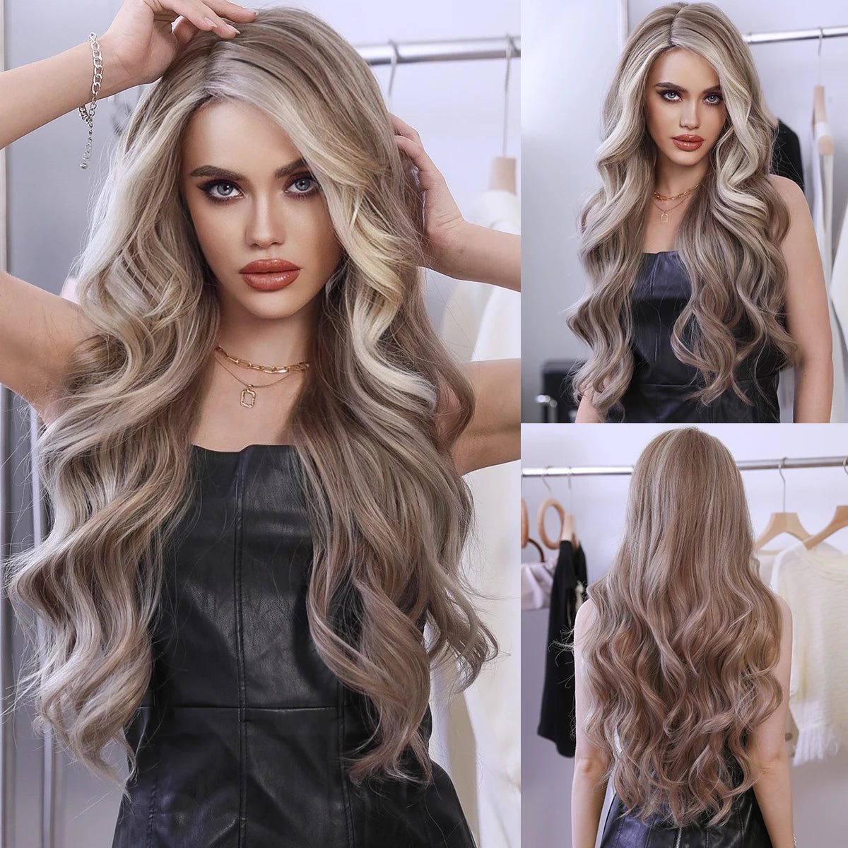 TEEK - Dark Rooted Lace Front Body Wavy Wigs HAIR theteekdotcom SZ5072-3