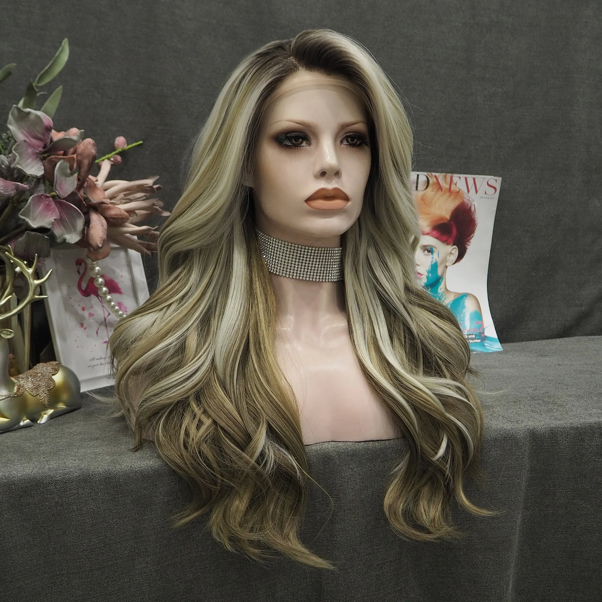 TEEK - Long Wig Highlight Honey Blond Lace Front Wig HAIR theteekdotcom