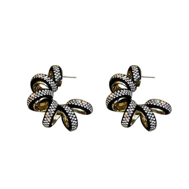TEEK - Around C Shape Crystal Earrings JEWELRY theteekdotcom