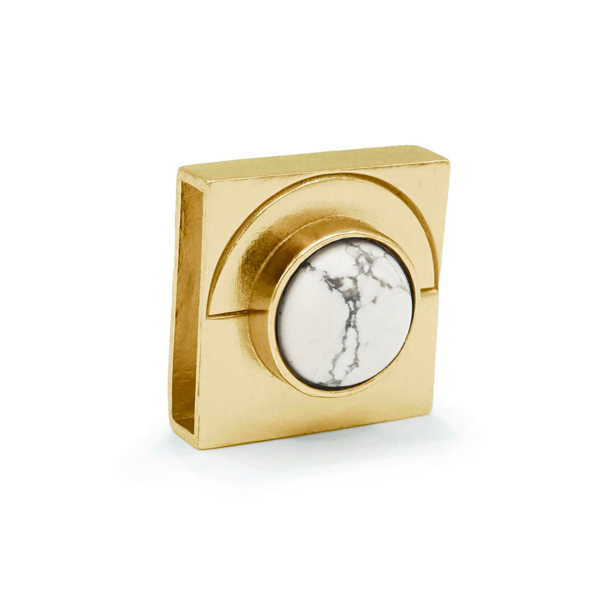 TEEK - Howlite Moon Crystal Charm – Gold or Silver PET SUPPLIES TEEK DIP S GOLD COLOR