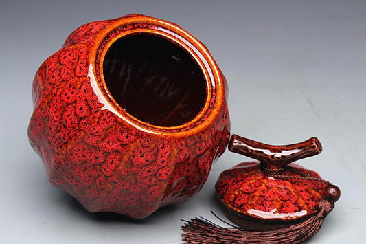 TEEK - Tassel Top Ceramic Barrel Jar HOME DECOR theteekdotcom