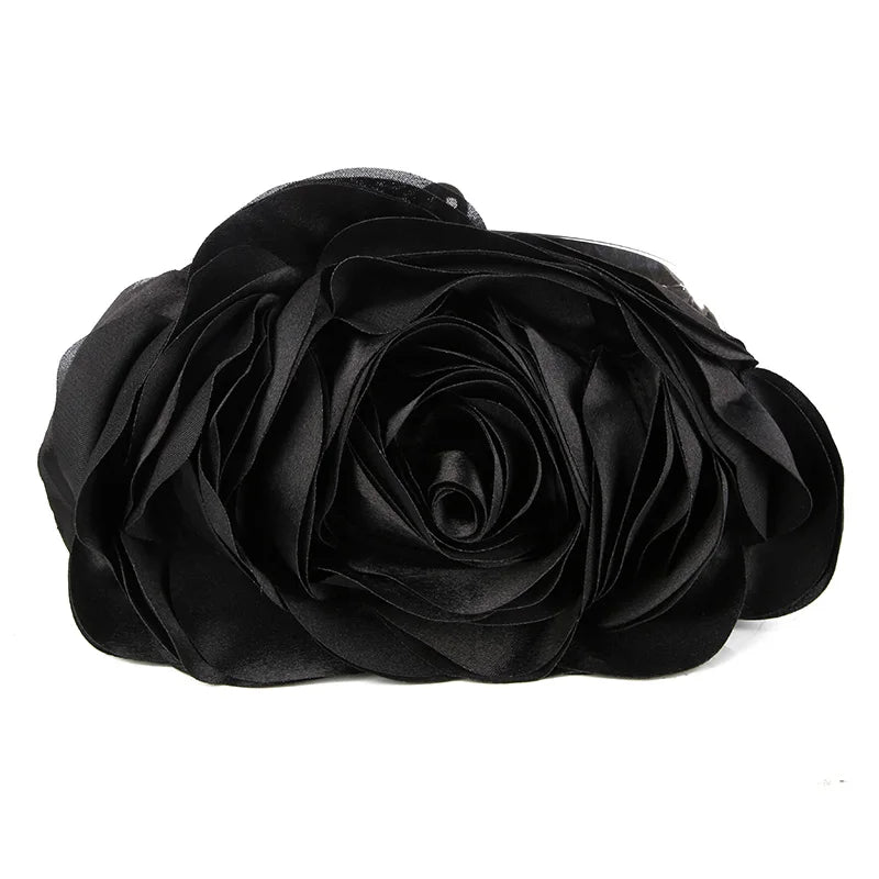 TEEK - Floral Rose Clutch BAG theteekdotcom black