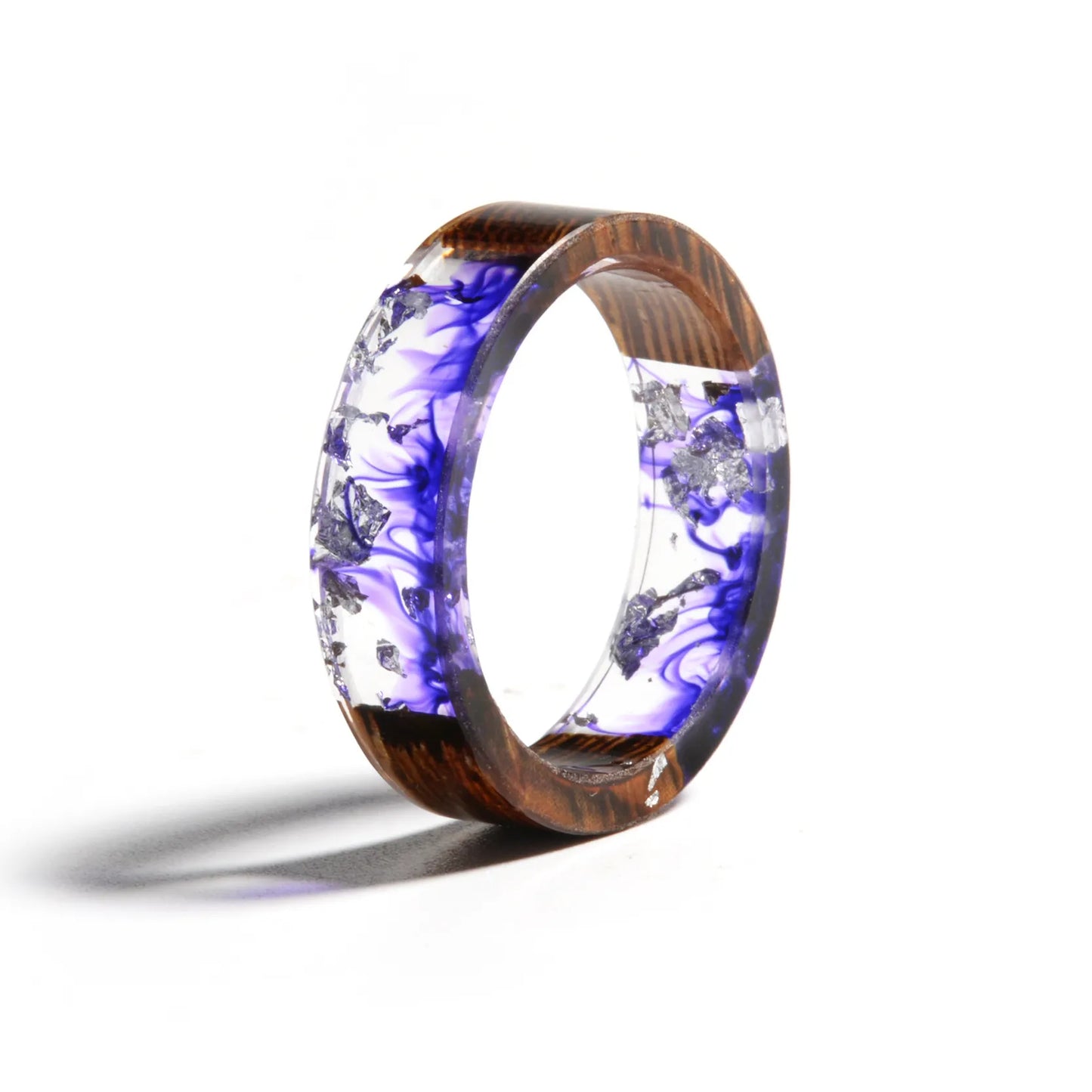 TEEK - Wood Resin Handmade Dried Flower Ring JEWELRY theteekdotcom D 17mm | US 6.5 