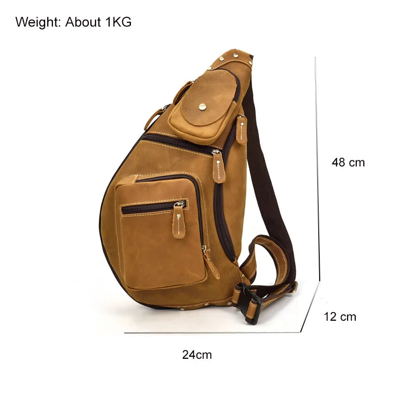 TEEK - Large Size Genuine Leather Single Shoulder Backpack BAG theteekdotcom