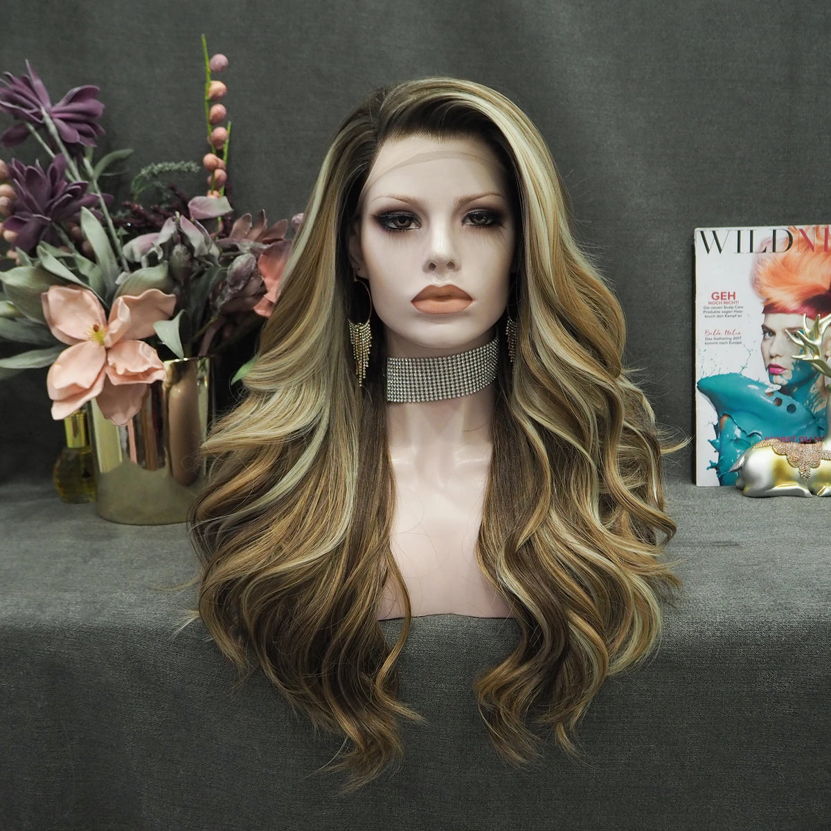 TEEK - Long Wig Highlight Honey Blond Lace Front Wig HAIR theteekdotcom S30-2112A-01 26 Inches