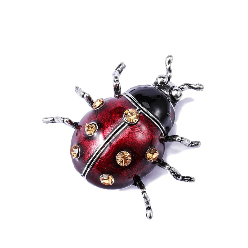 TEEK - Red Enamel Ladybug Beetle Brooch JEWELRY theteekdotcom