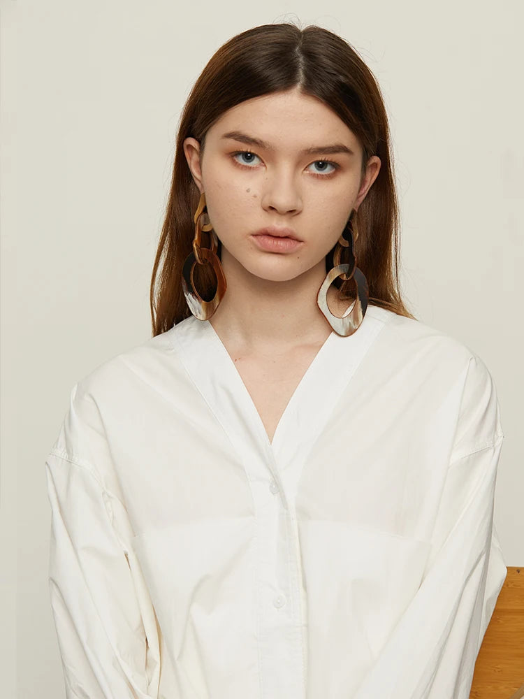 TEEK - Long Circle Drop Earrings JEWELRY theteekdotcom