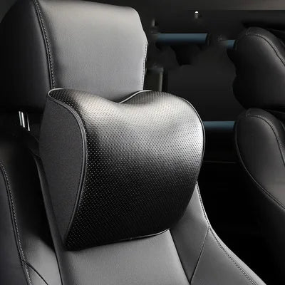 TEEK - Genuine Leather Automobile Pillows AUTO ACCESSORIES theteekdotcom black head 1pcs