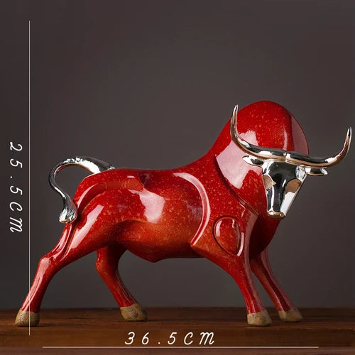 TEEK - Bold Bull Sculptures HOME DECOR theteekdotcom Red-C