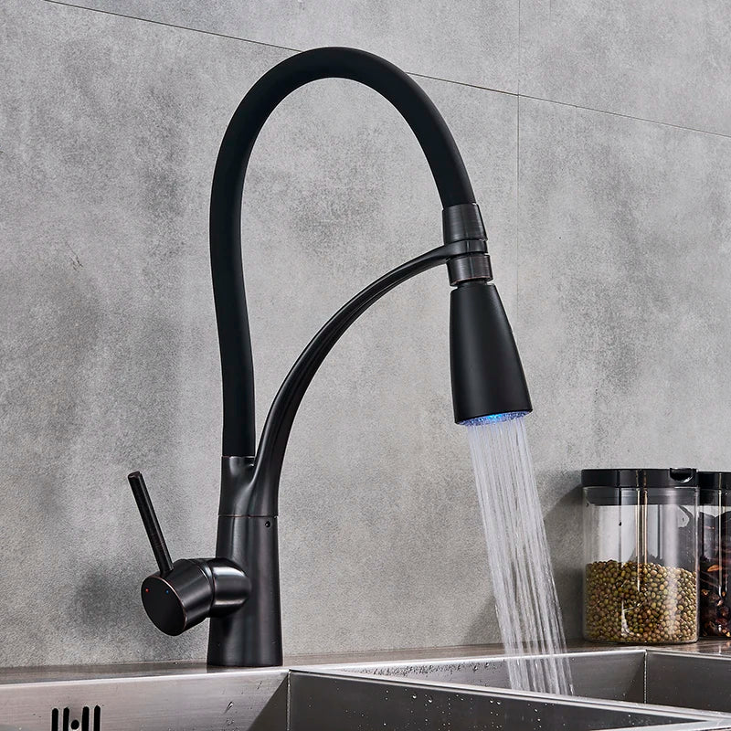 TEEK - LED Swivel Pull Down Kitchen Faucet Sink HOME DECOR theteekdotcom