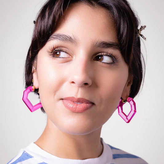 TEEK - Heart Gem Lucite Hoop Earrings JEWELRY TEEK GNH