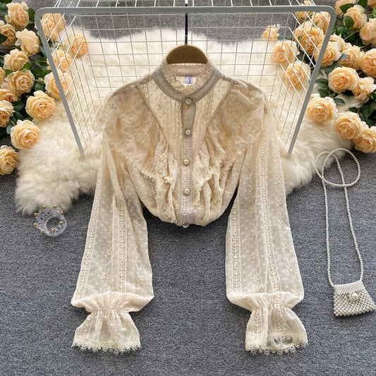 TEEK - Elegant French Blouse TOPS theteekdotcom Apricot S