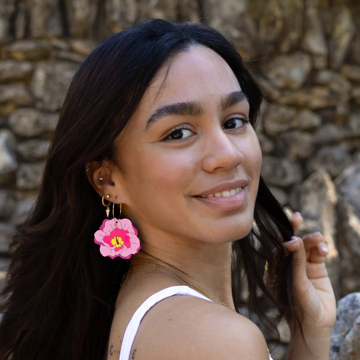 TEEK - Hibiscus Flower Hoops JEWELRY TEEK LCM