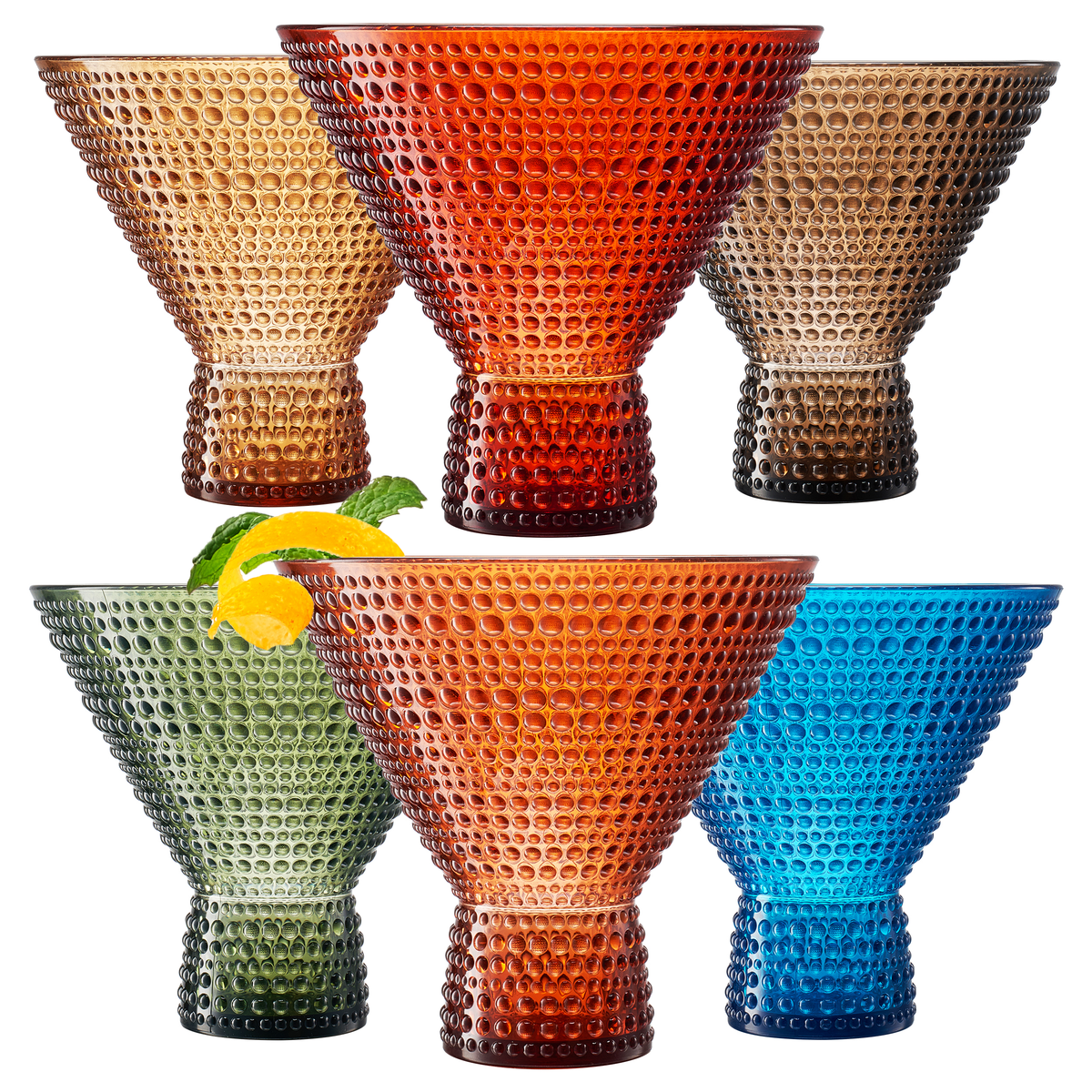 TEEK - Eze Acrylic Martini Hobnail Glassware Set HOME DECOR TEEK KS