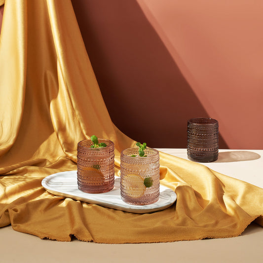 TEEK - Fortuna Hobnail Lowball Whiskey Glassware Set of 6 HOME DECOR TEEK KS