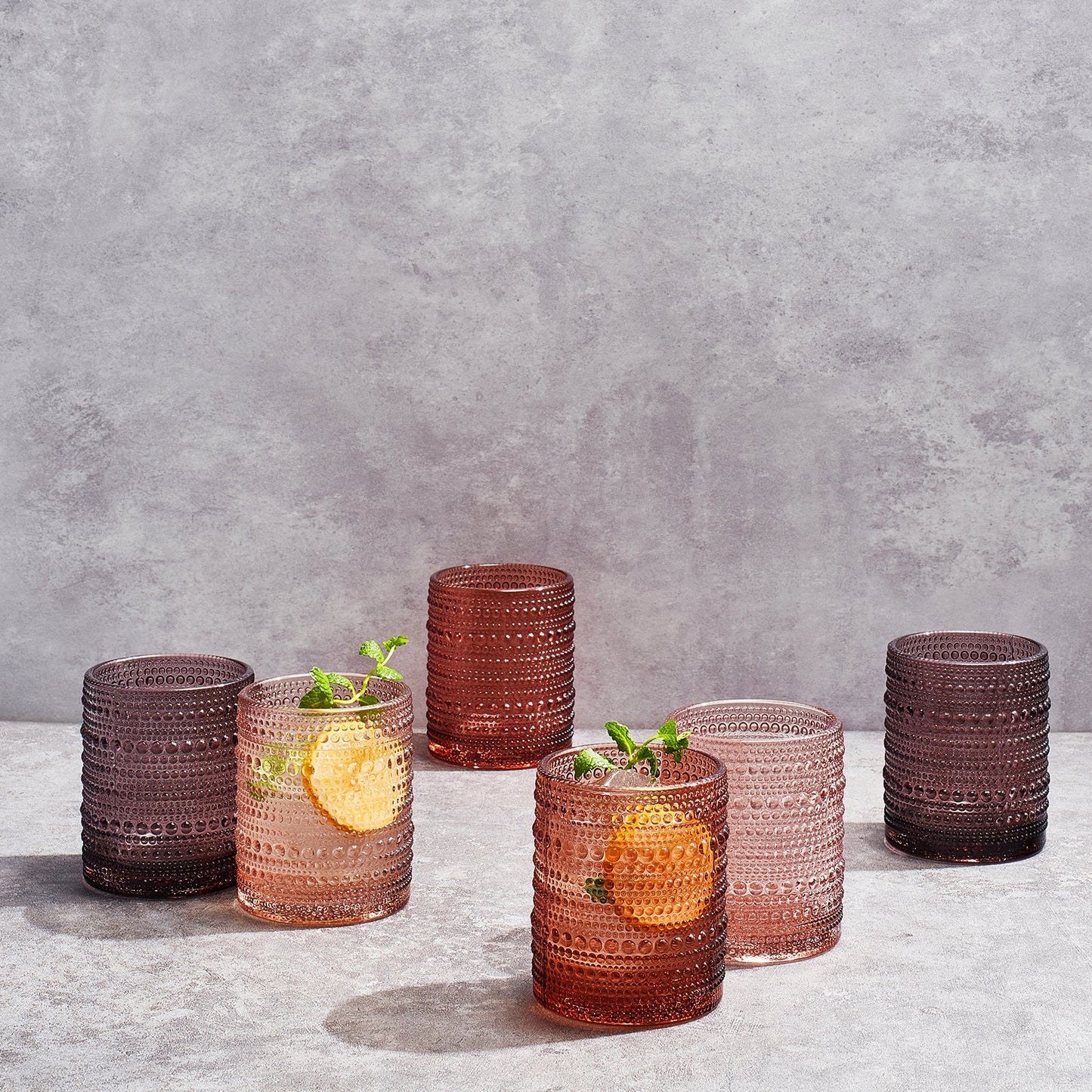 TEEK - Fortuna Hobnail Lowball Whiskey Glassware Set of 6 HOME DECOR TEEK KS