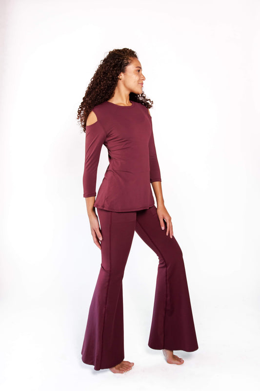 TEEK - Open Shoulder Top - Maroon TOPS TEEK YD