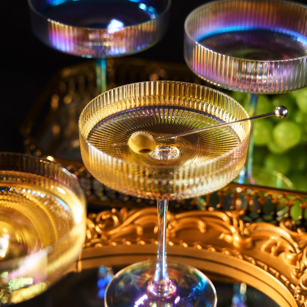 TEEK - Como Ribbed Coupe Cocktail Glassware Set HOME DECOR TEEK KS