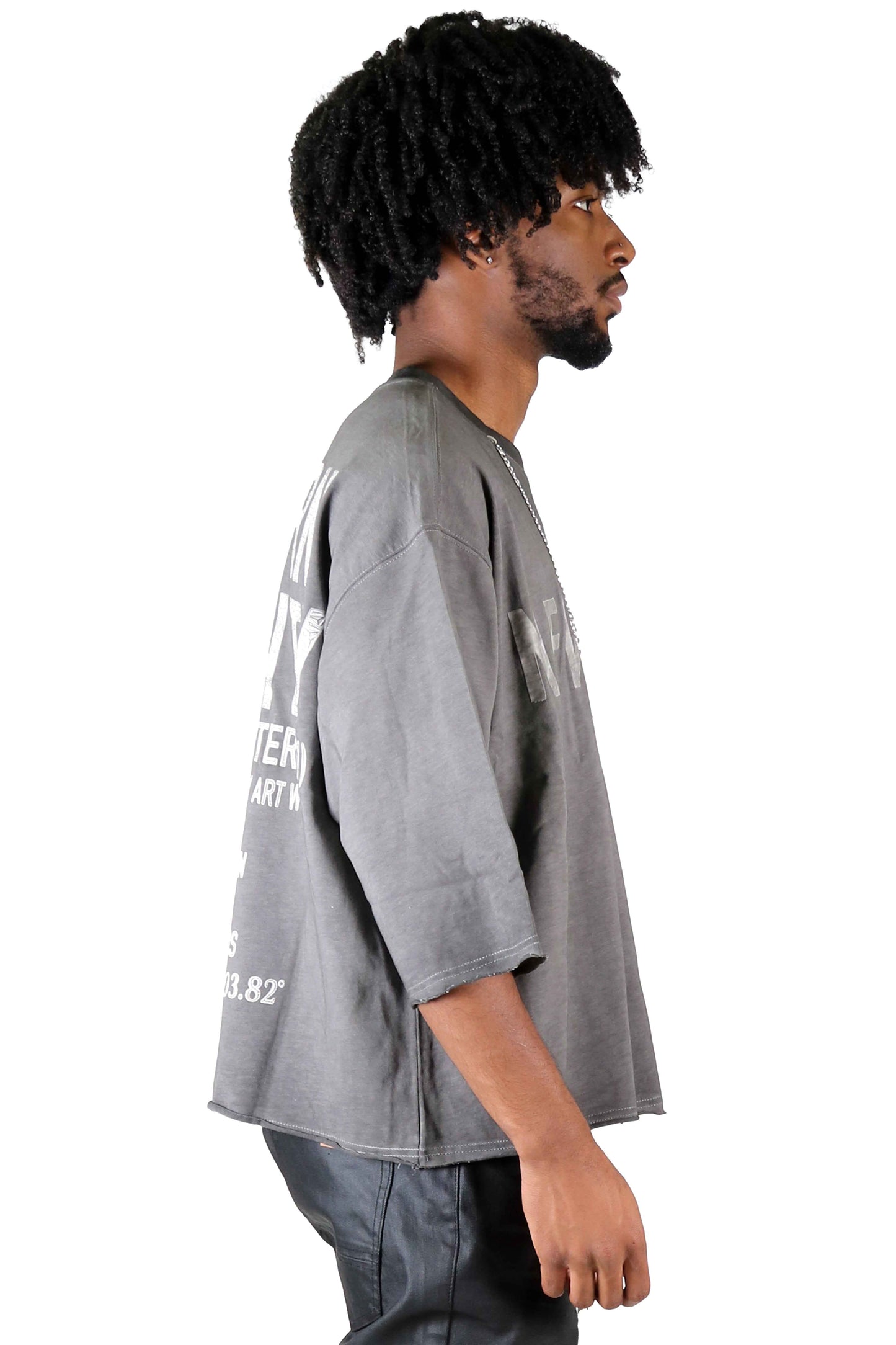 TEEK - ORBITS S/N Jersey 3/4 Sleeve Crop Top Tee with Detachable Necklace TOPS TEEK LTK