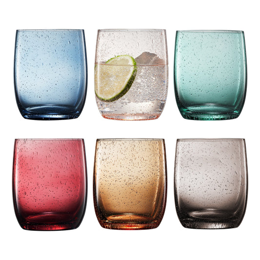 TEEK - Tonal Recycled Mexican Lowball Tumbler Glassware Set of 6 HOME DECOR TEEK KS