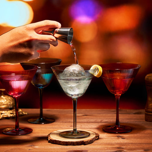 TEEK - Tonal Martini Cocktail Glassware Set of 4 HOME DECOR TEEK KS