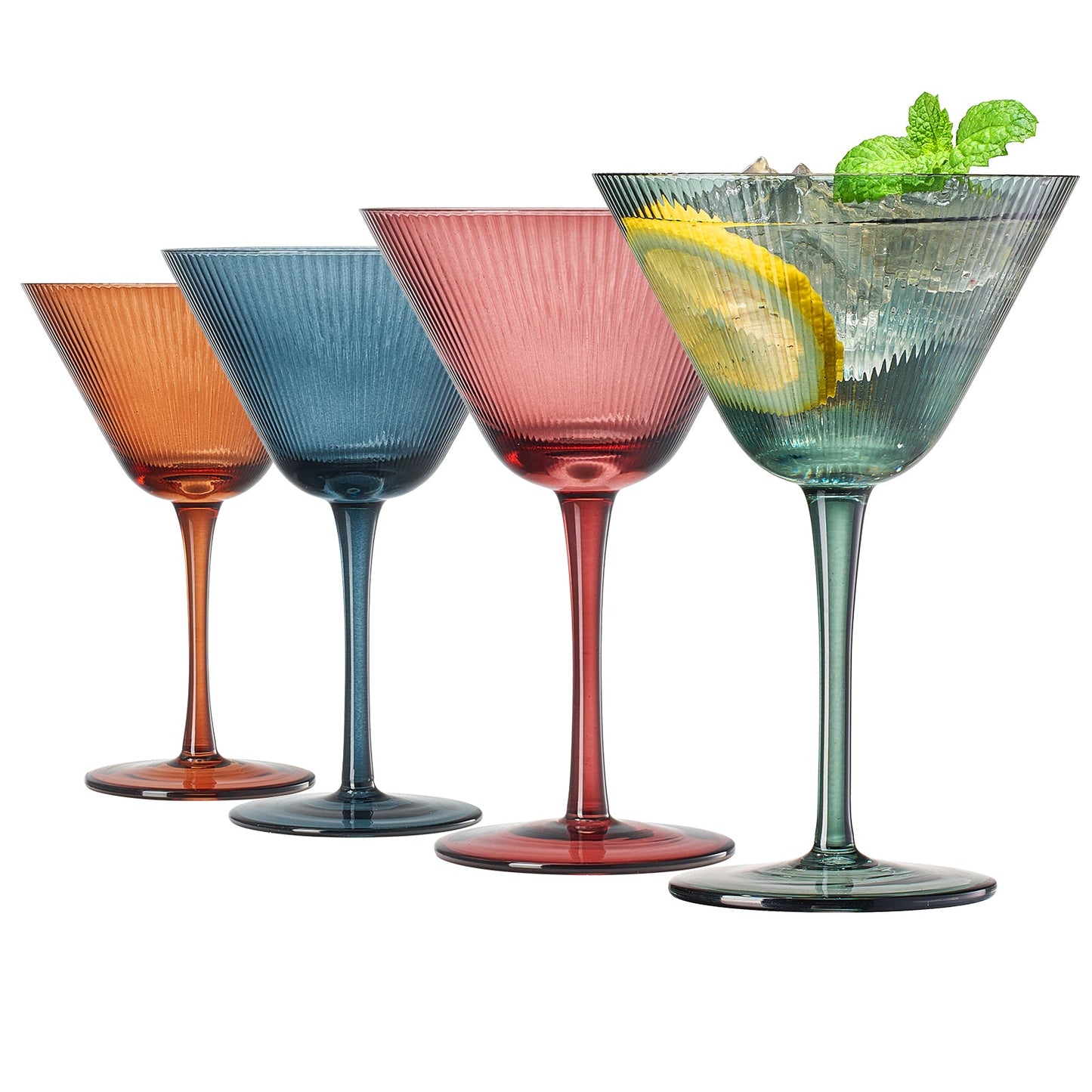 TEEK - Tonal Martini Cocktail Glassware Set of 4 HOME DECOR TEEK KS