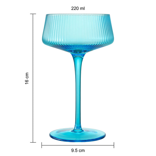 TEEK - Como Champagne Coupe Cocktail Glasses, Pastel Set HOME DECOR TEEK KS