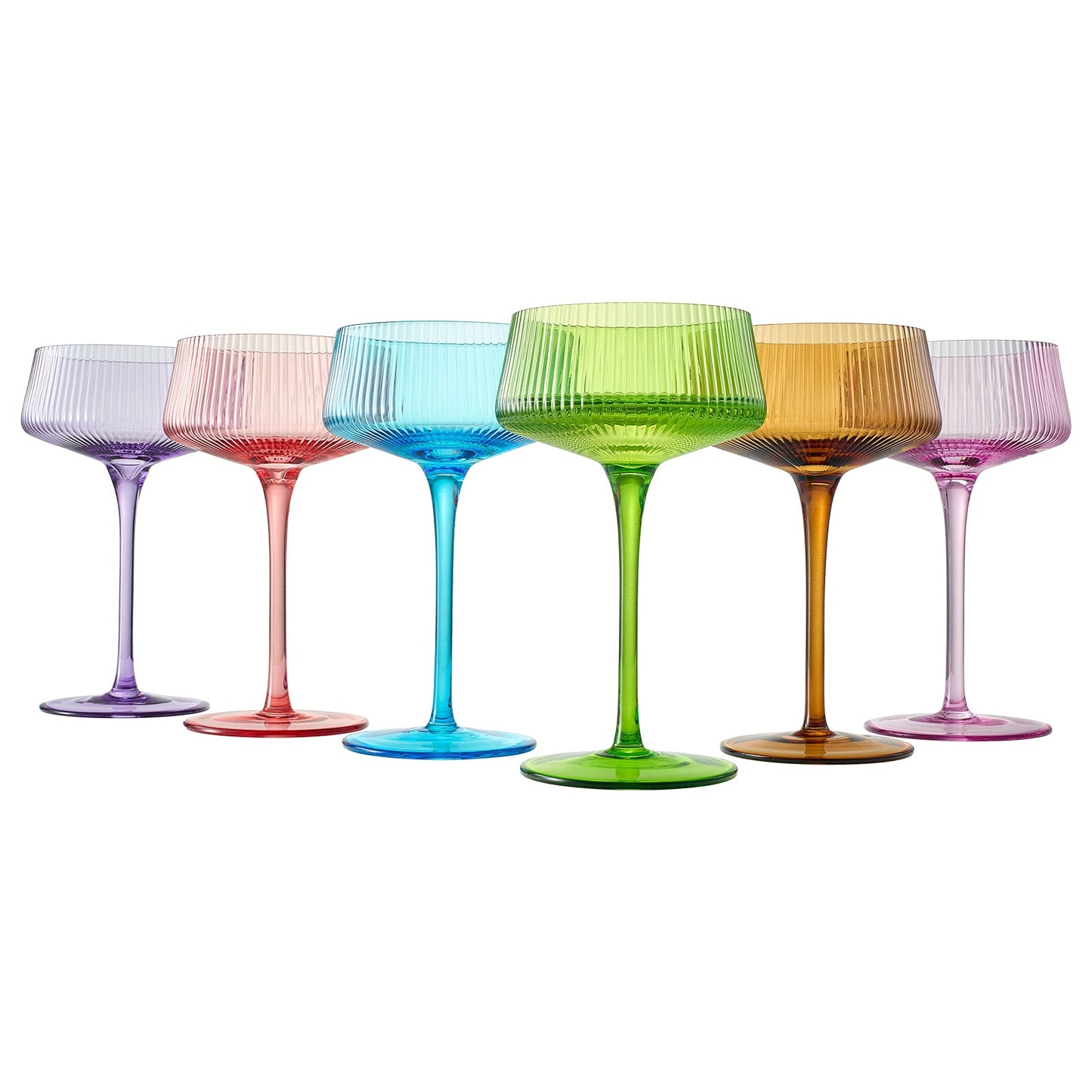 TEEK - Como Champagne Coupe Cocktail Glasses, Pastel Set HOME DECOR TEEK KS