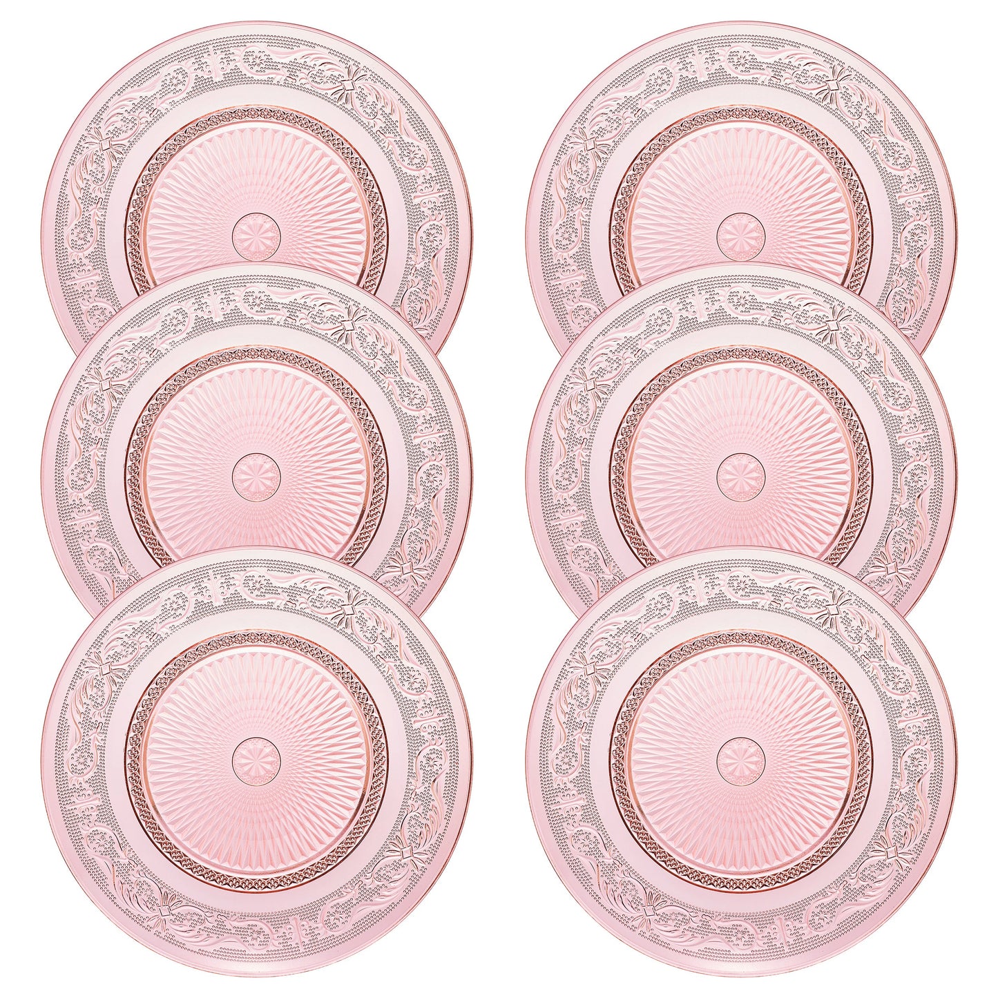 TEEK - Blush Vintage Glass Plate Set HOME DECOR TEEK KS