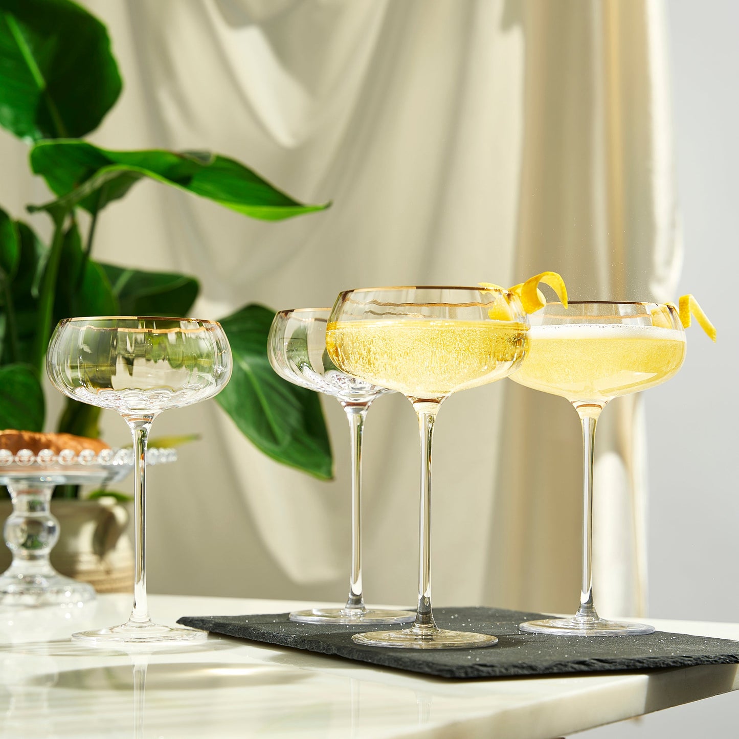 TEEK - Aurelia Champagne Coupe Cocktail Glassware Set HOME DECOR TEEK KS