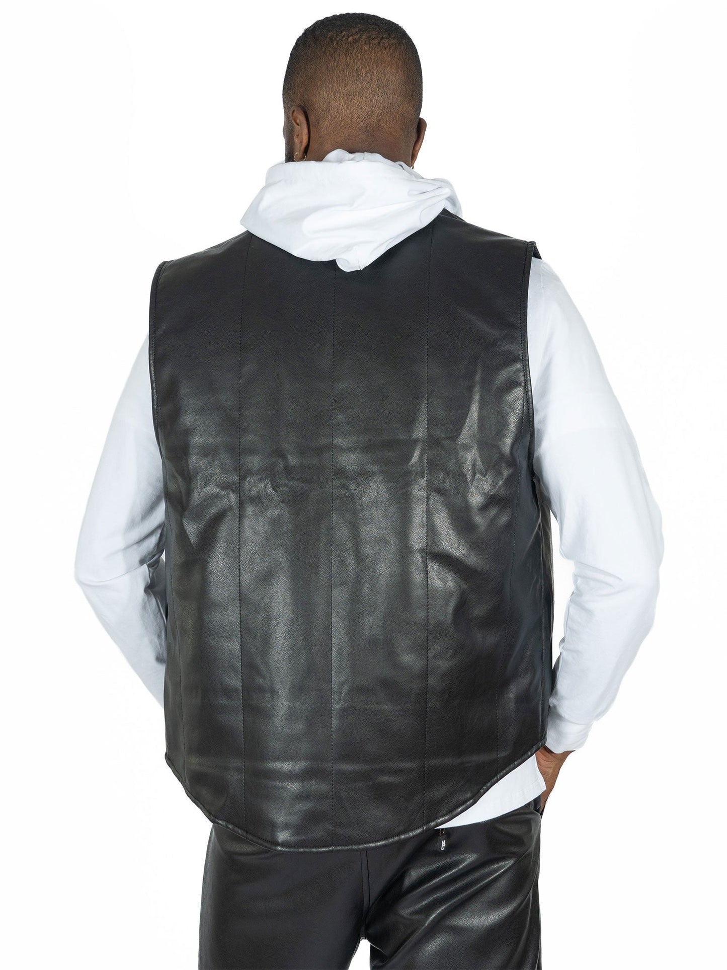 TEEK - Black M1107 Romano Vegan Leather Vest VEST TEEK MJ