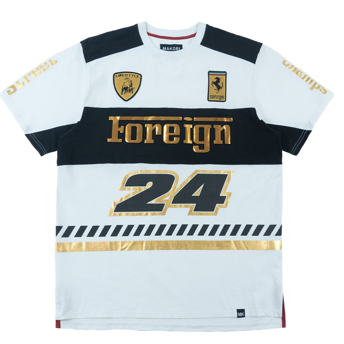 TEEK - M133 Makobi Foreign Tee - White Black TOPS TEEK MJ WHITE BLACK S