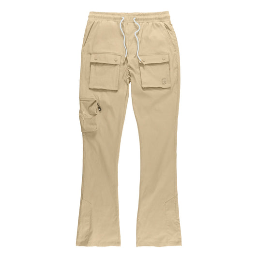 TEEK - M1625 Sartoni Nylon Stacked Pants - Khaki PANTS TEEK MJ S KHAKI