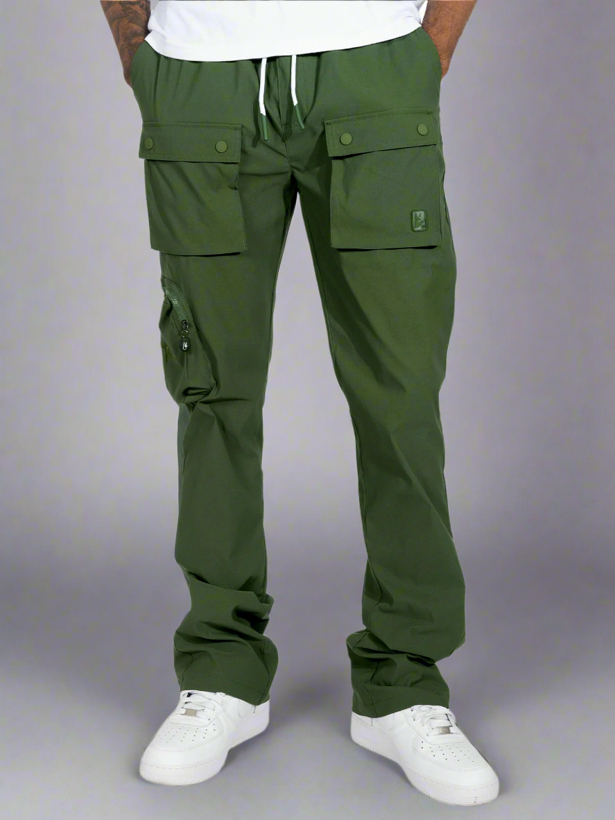 TEEK - M1625 Sartoni Nylon Stacked Pants - Dark Olive PANTS TEEK MJ