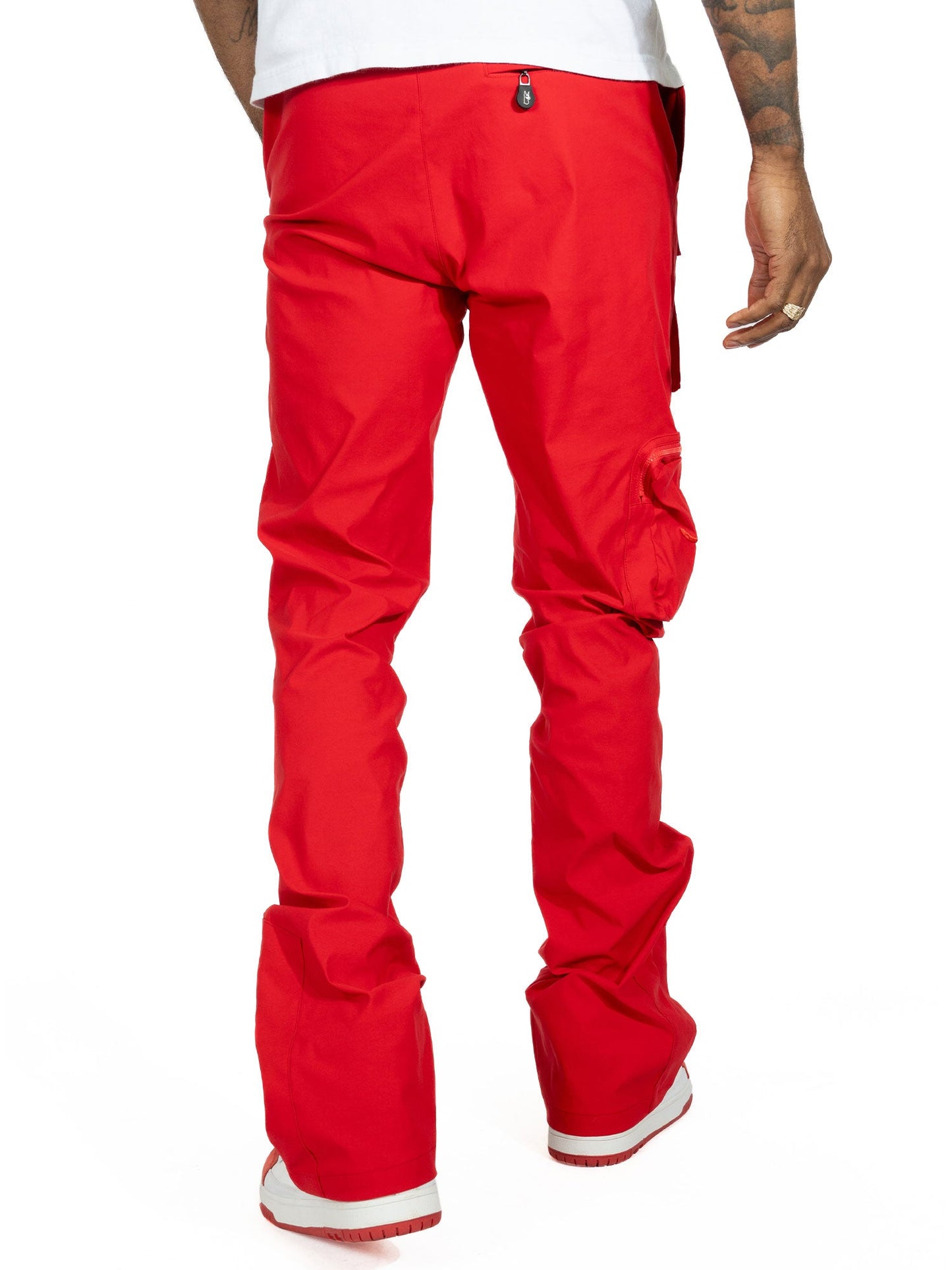 TEEK - M1625 Sartoni Nylon Stacked Pants - Red PANTS TEEK MJ