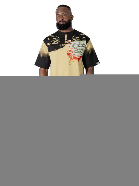TEEK - M369 Good Luck Money Oversized Tee - Khaki