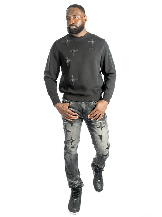 TEEK - Sweatshirt | M4118 Bottega Crewneck - Black TOPS TEEK MJ