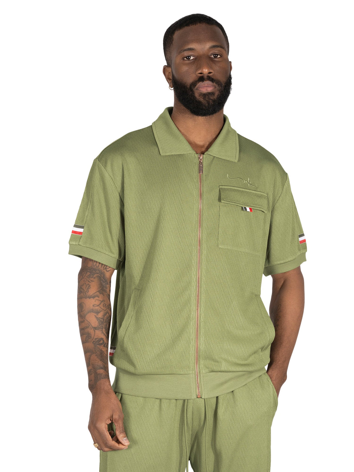 TEEK - M428 Moreli Knit Short Sets - Olive SET TEEK MJ