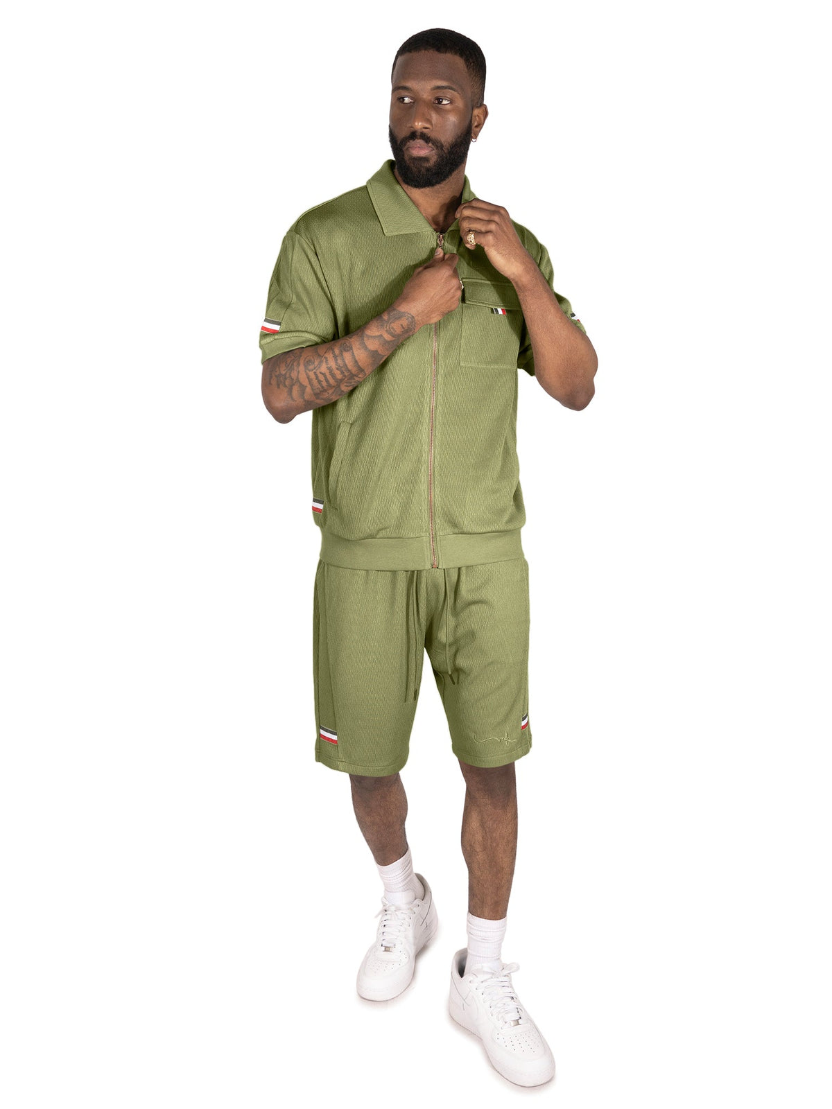 TEEK - M428 Moreli Knit Short Sets - Olive SET TEEK MJ M OLIVE